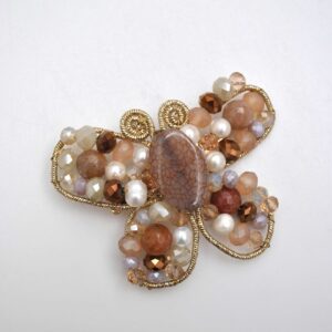 Broche mariposa marrón