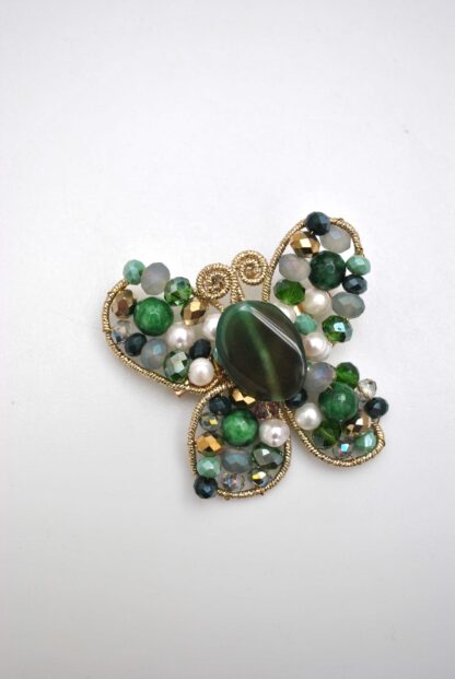 Broche mariposa verde