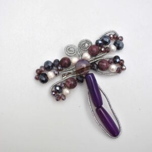 Broche morado libélula