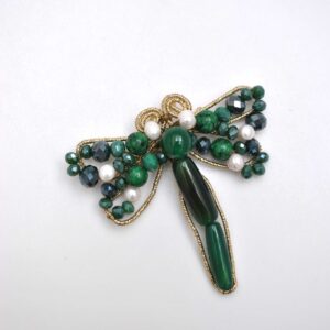 Broche libélula verde