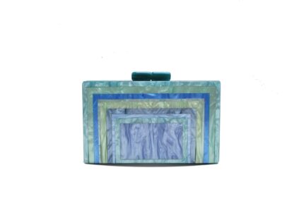 Clutch nácar azul combi