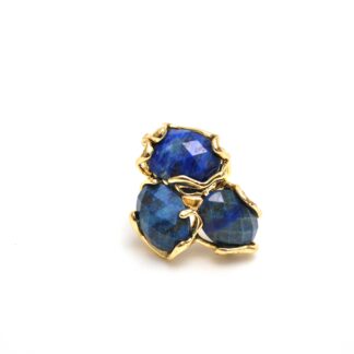 Anillo piedras trío azul real
