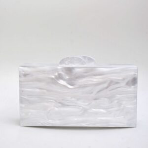 Clutch nácar blanca marmoleada