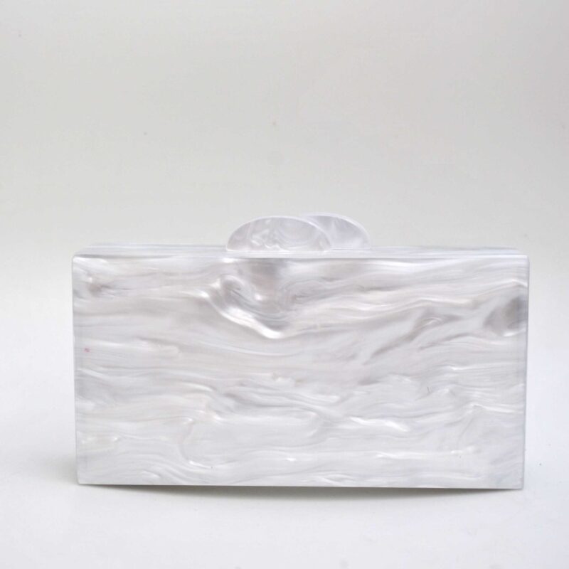 Clutch nácar blanca marmoleada