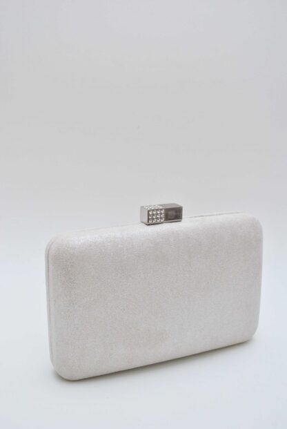 Clutch blanco roto brillo plata - Imagen 2