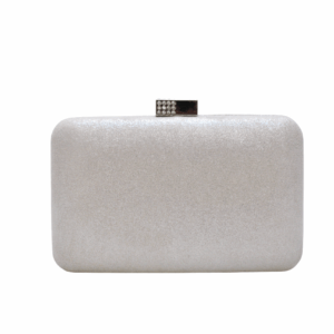 Clutch blanco roto brillo plata