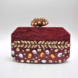 Clutch nácar vino