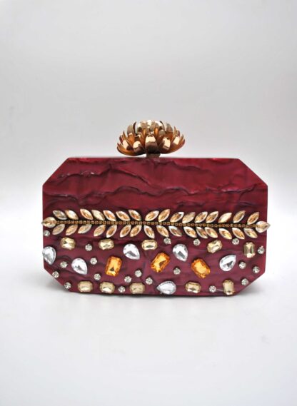 Clutch nácar vino
