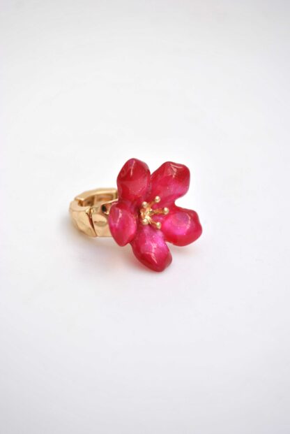 Anillo elástico fucsia flor - Imagen 2