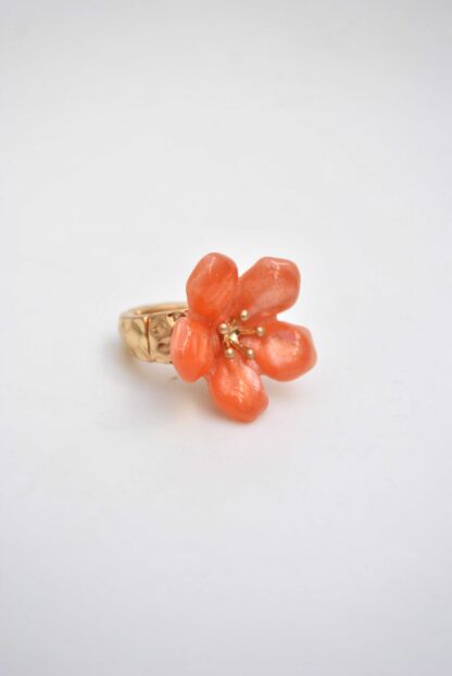 Anillo elástico naranja flor - Imagen 2