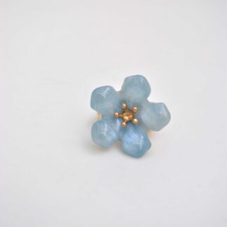 Anillo elástico azul flor