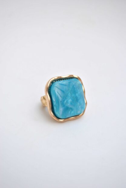 Anillo elástico azul resina - Imagen 2