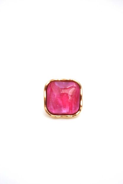 Anillo elástico fucsia resina