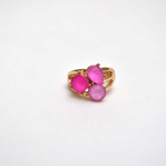 Anillo elástico cristales rosas