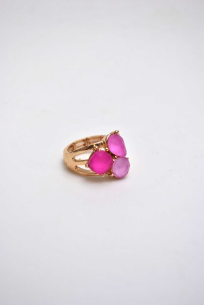 Anillo elástico cristales rosas - Imagen 2