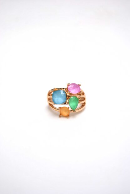 Anillo elástico cristales multicolor
