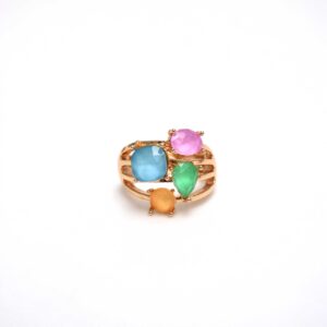 Anillo elástico cristales multicolor