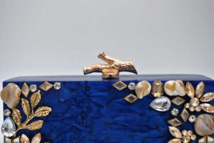 Clutch resina azulón y oro - Imagen 2