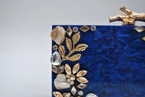 Clutch resina azulón y oro - Imagen 3