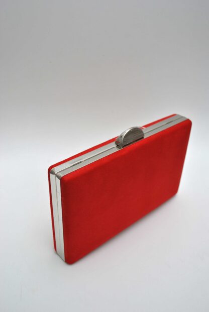 Bolso clutch rojo y plata - Imagen 2