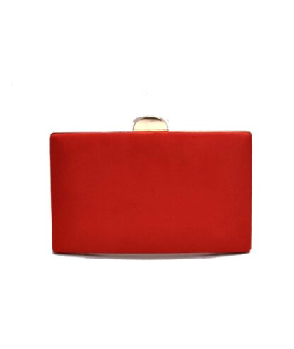 Bolso clutch rojo y dorado
