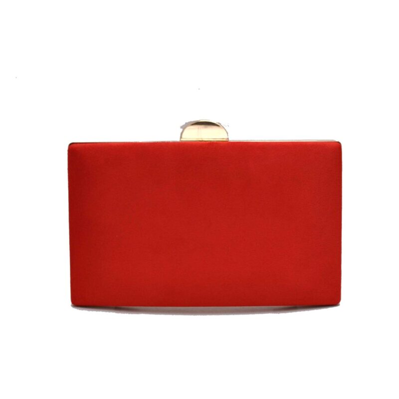 Bolso clutch rojo y dorado