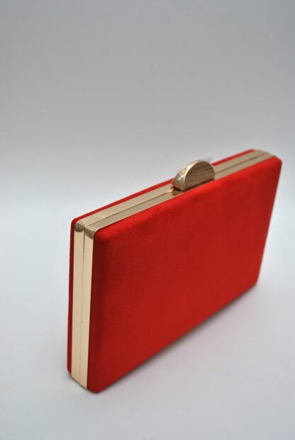 Bolso clutch rojo y dorado - Imagen 2