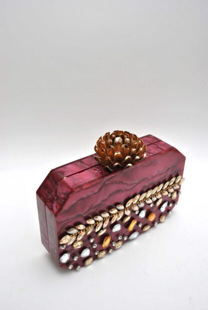 Clutch nácar vino - Imagen 2