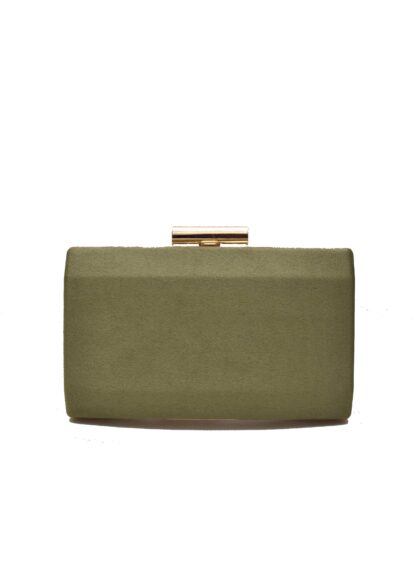Clutch verde kaki y oro