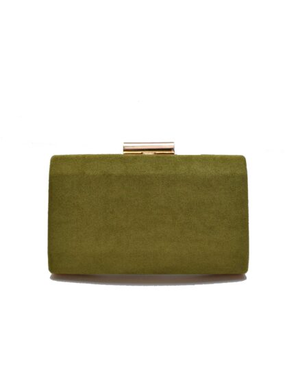 Clutch verde olivo y oro