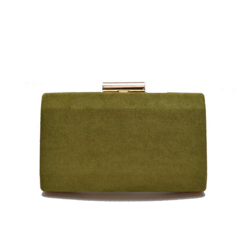 Clutch verde olivo y oro