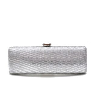 Bolso baguette cristal plata
