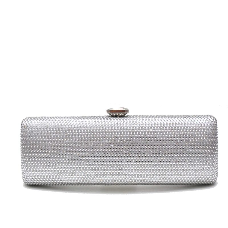 Bolso baguette cristal plata