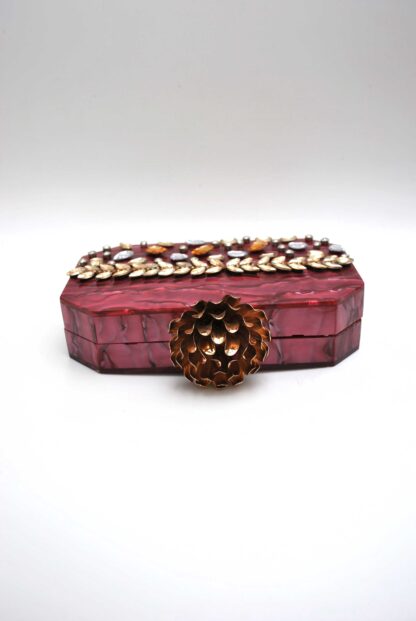Clutch nácar vino - Imagen 4