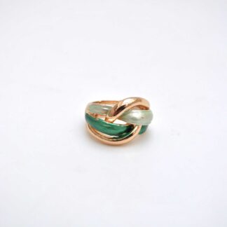 Anillo elástico trenzado verde