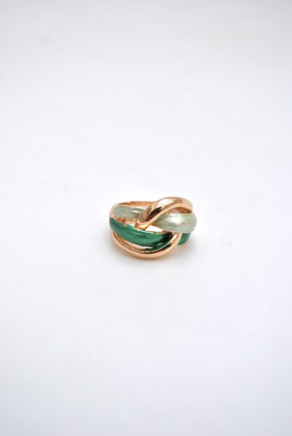 Anillo elástico trenzado verde