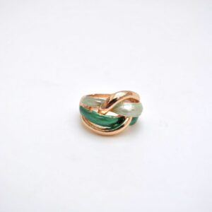 Anillo elástico trenzado verde