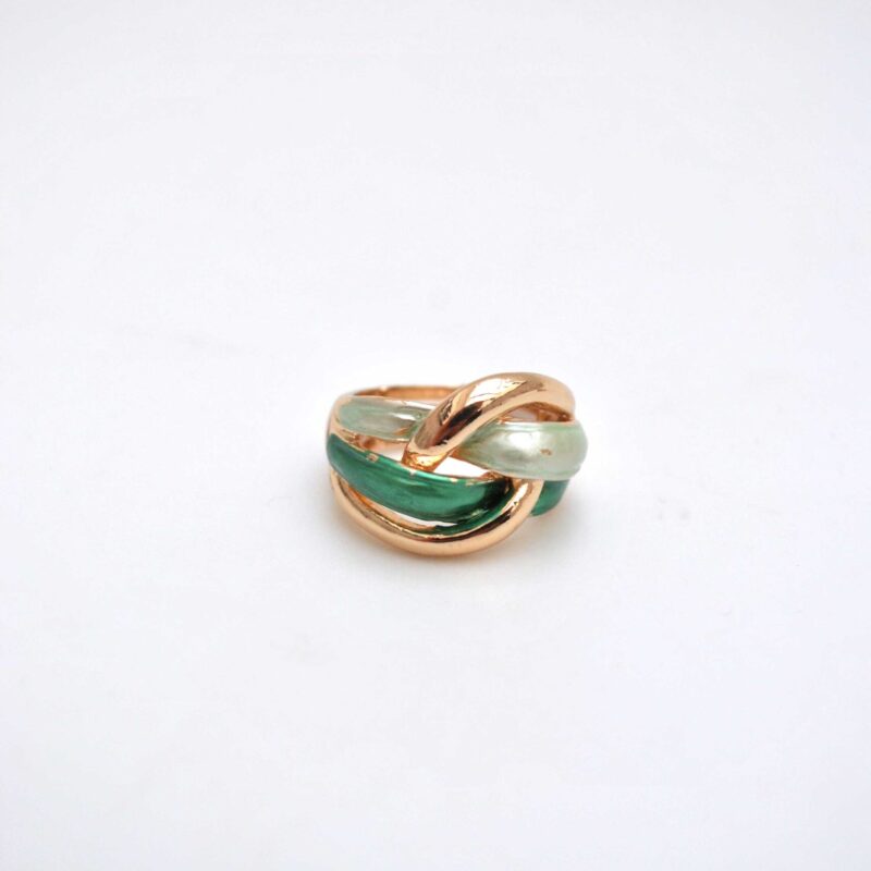 Anillo elástico trenzado verde