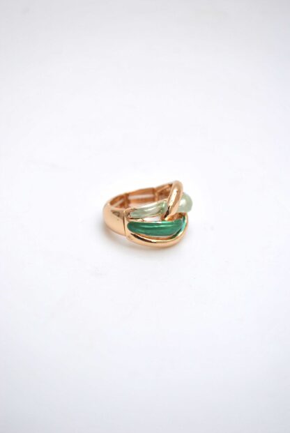 Anillo elástico trenzado verde - Imagen 2