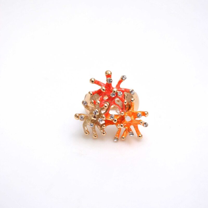 Anillo elástico floral naranja