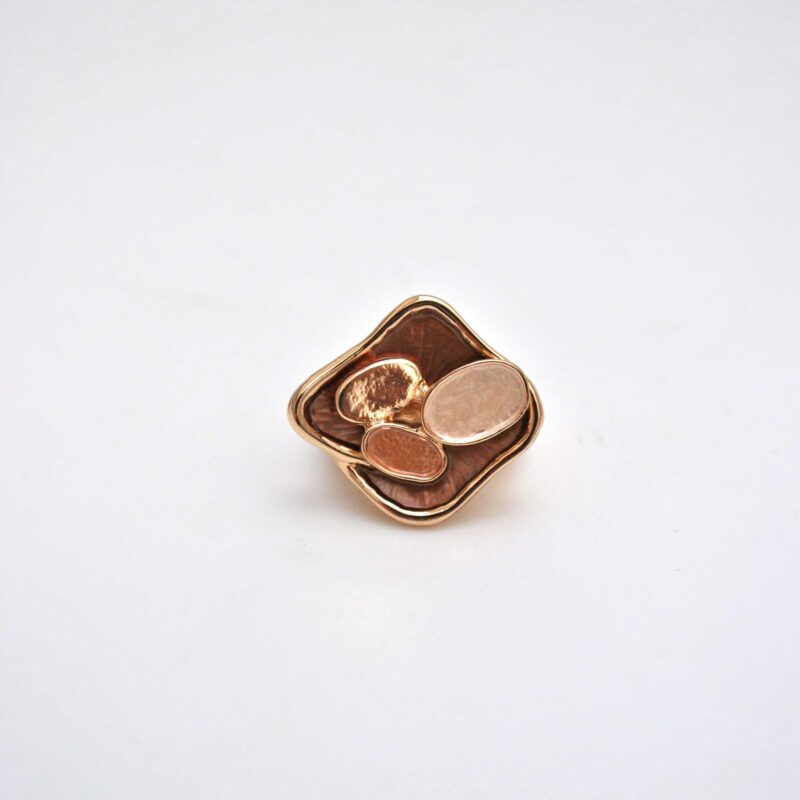 Anillo elástico cobre geométrico