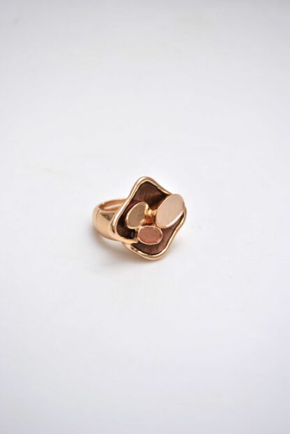 Anillo elástico cobre geométrico - Imagen 2