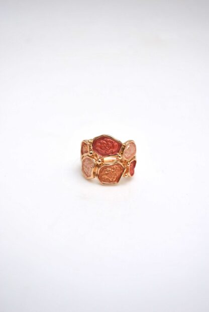 Anillo elástico esmalte geométrico