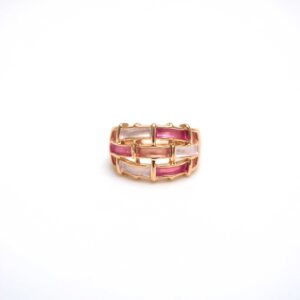 Anillo elástico trenzado rosa