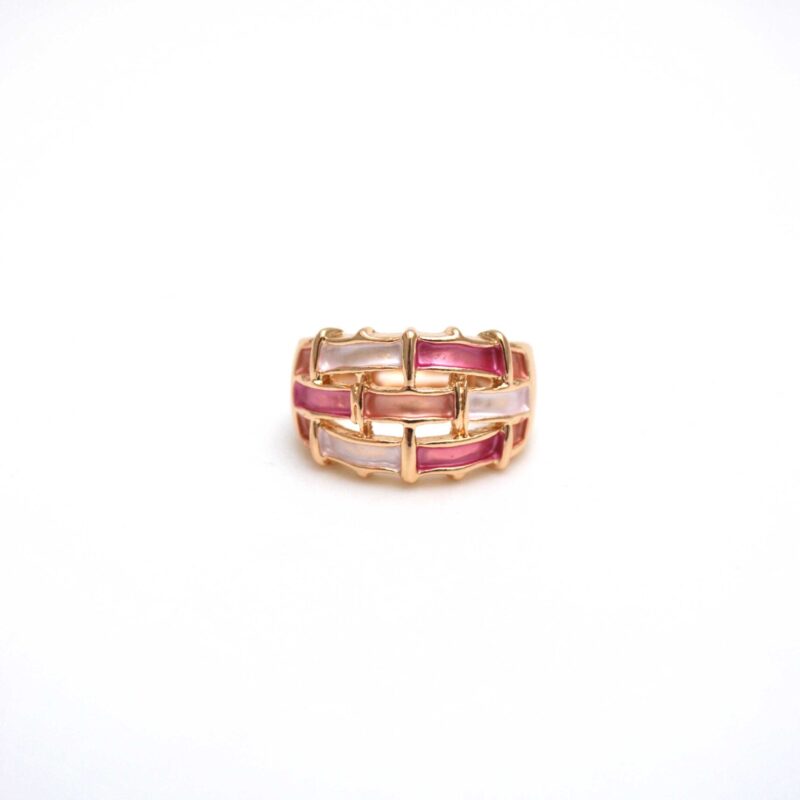 Anillo elástico trenzado rosa