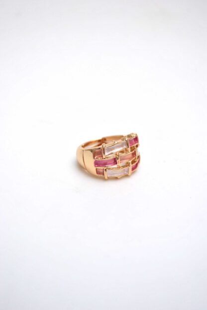 Anillo elástico trenzado rosa - Imagen 2