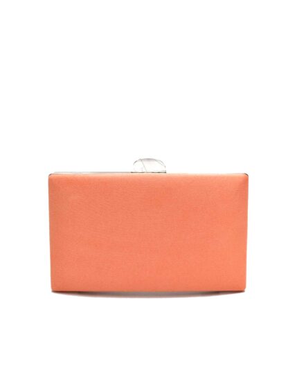 Clutch naranja claro y plata