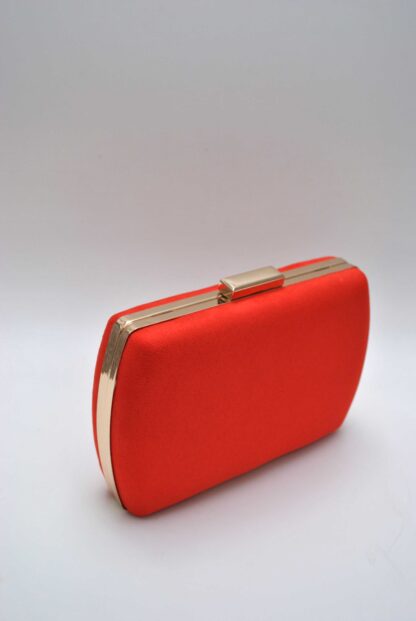 Clutch ovalado rojo y oro - Imagen 2