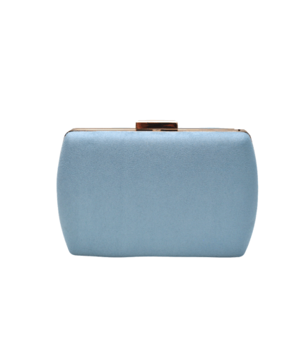 Clutch ovalado azul y oro