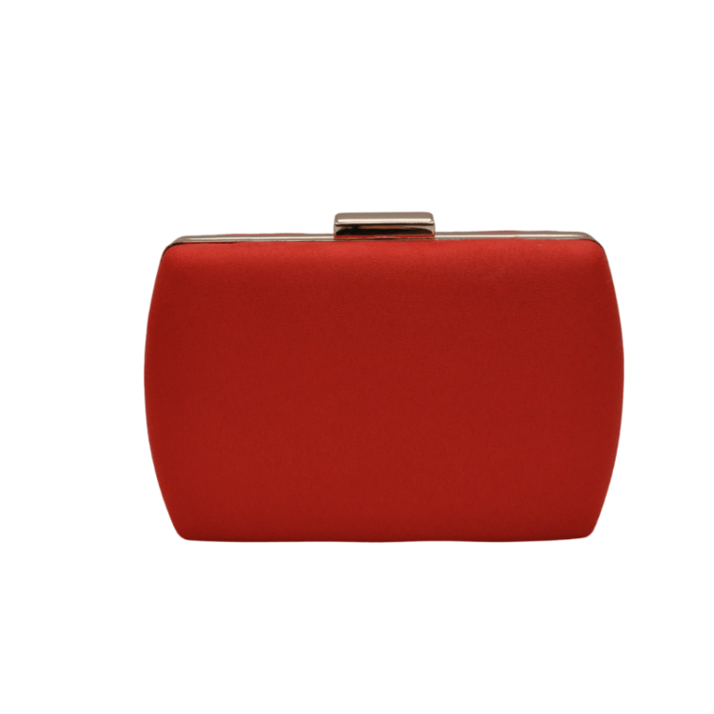 Clutch ovalado rojo y oro